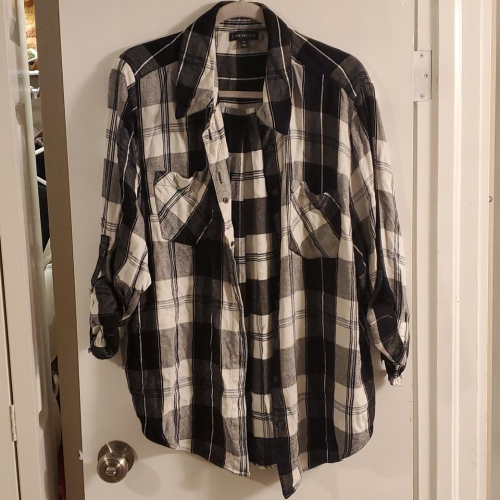 Lane Bryant black and white plaid